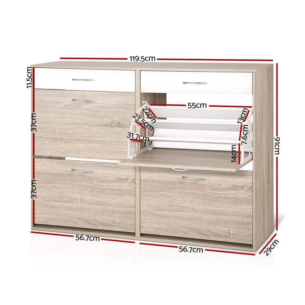 2 Tier Shoe Cabinet - Wood