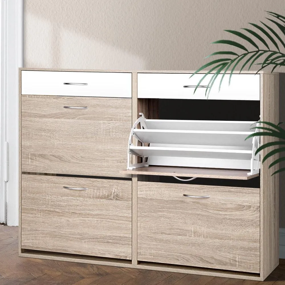 2 Tier Shoe Cabinet - Wood