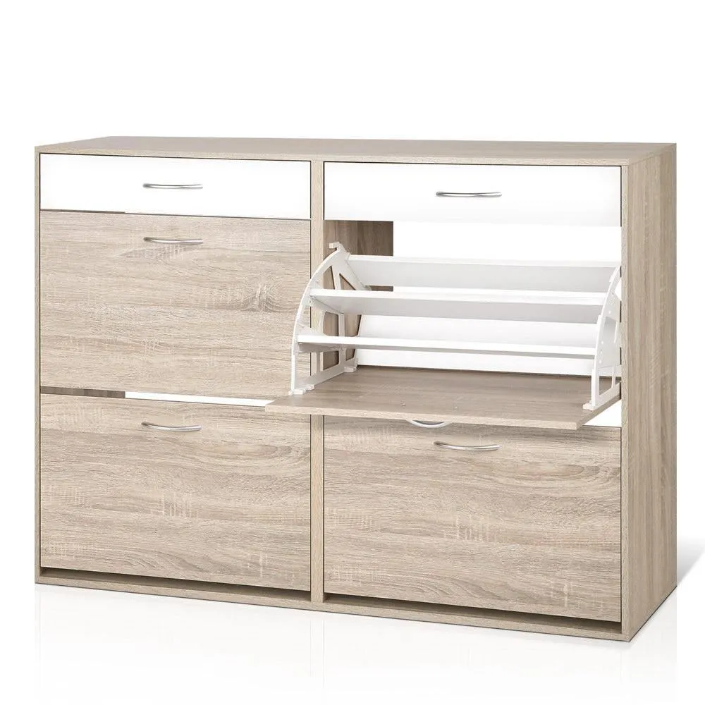 2 Tier Shoe Cabinet - Wood
