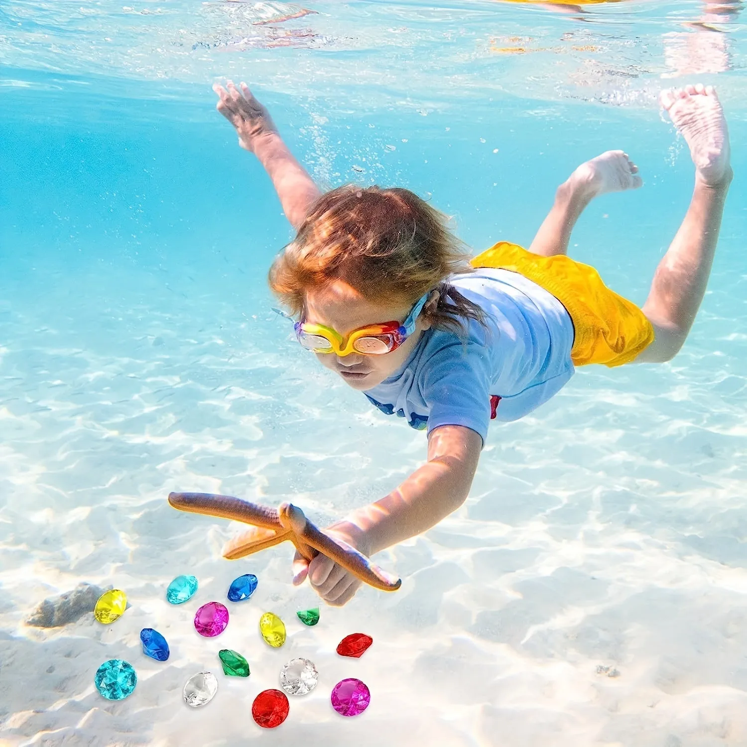 40pcs Diving Gems Pool Toys Pirate Treasure Chest Underwater Fun