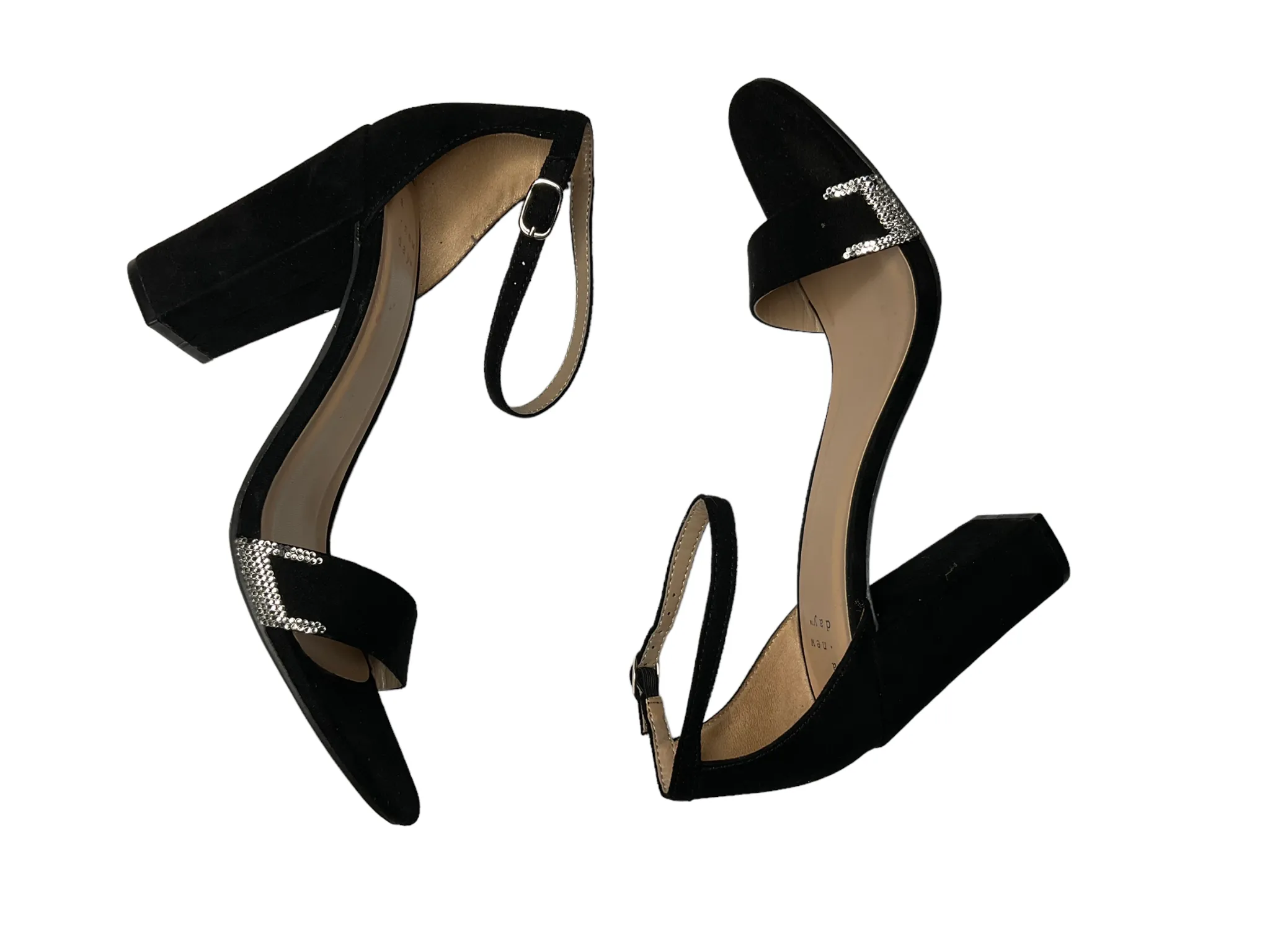 A New Day Sexy Black Buckle Sal Matte Heels Women's (Size: 9) 17730