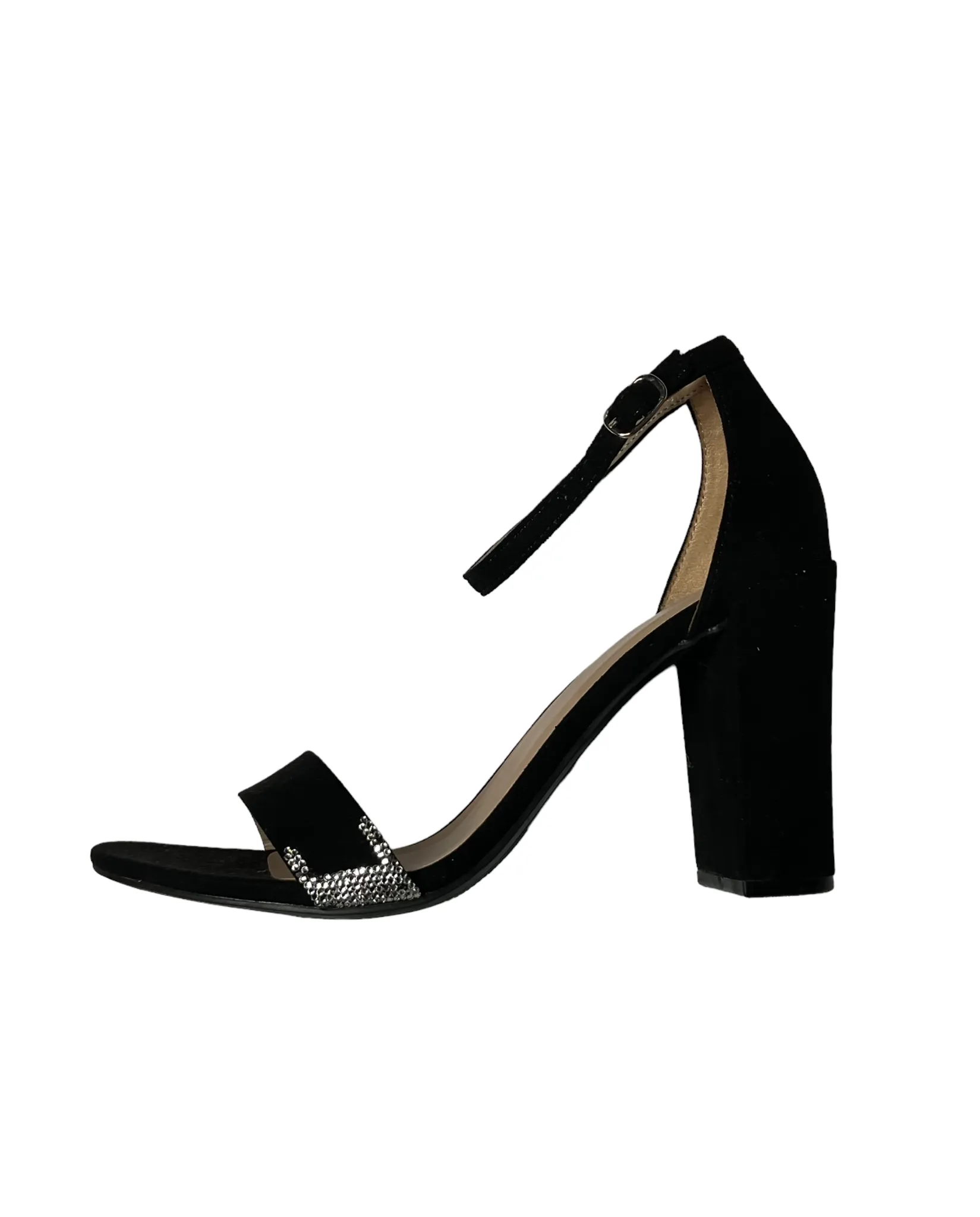 A New Day Sexy Black Buckle Sal Matte Heels Women's (Size: 9) 17730