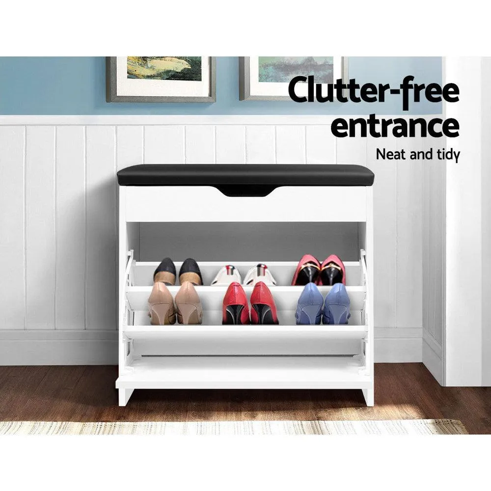 Adjustable 3 Tier Storage Cupboard - White