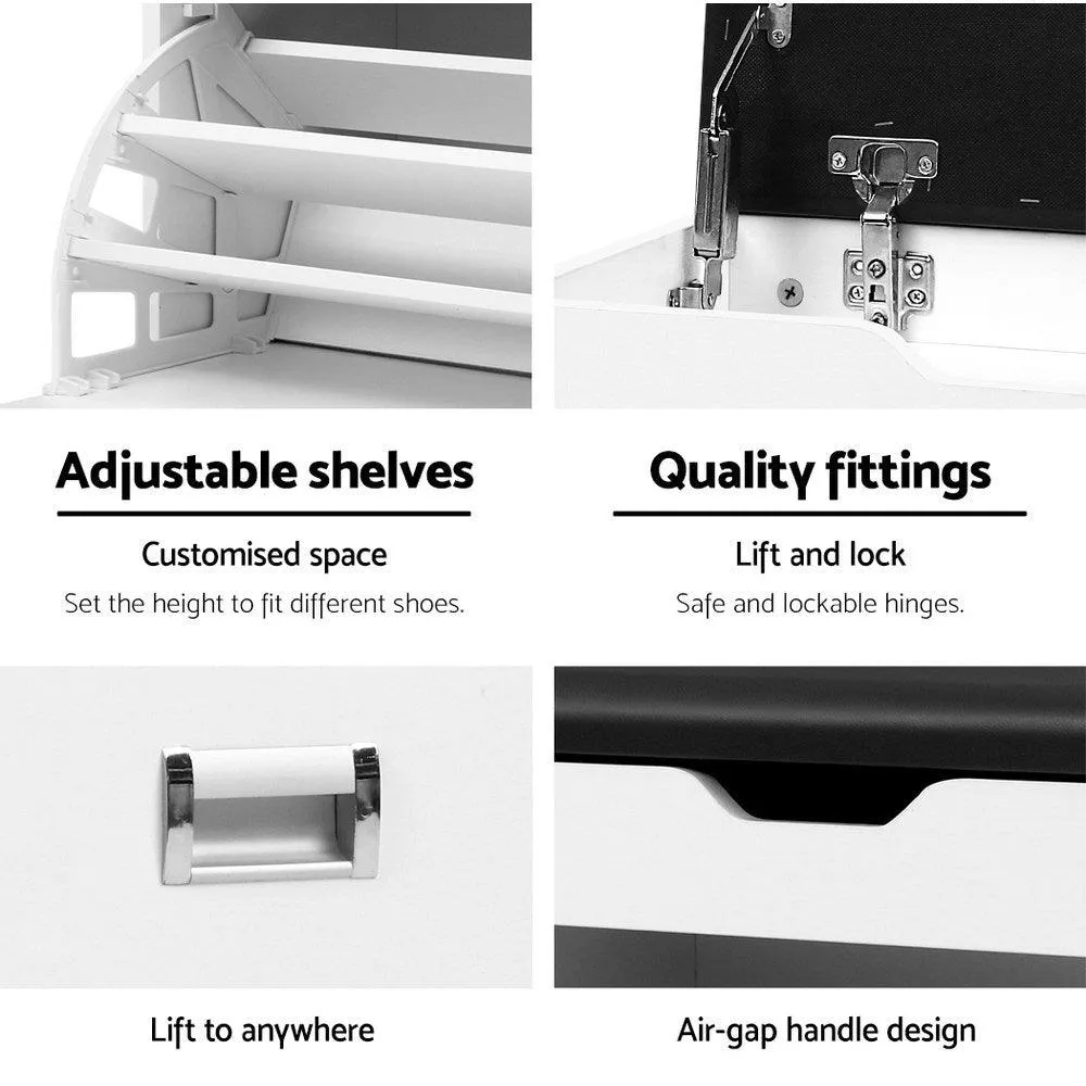 Adjustable 3 Tier Storage Cupboard - White