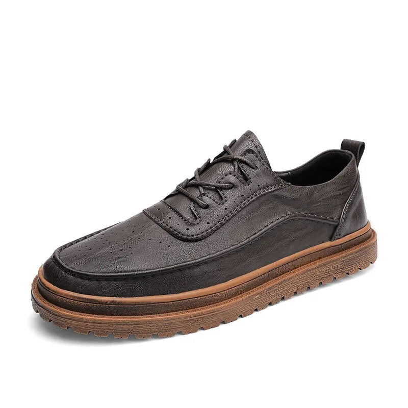 Advbridge Genuine Leather Men's Casual Shoes Moccasins Men Loafers Spring Autumn New Fashion Sneakers Male Lace-up Leisure Shoes