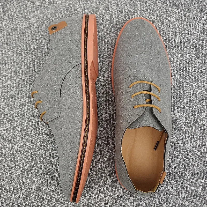 Advbridge Spring Suede Leather Men Shoes Oxford Casual Shoes Classic Sneakers Comfortable Footwear Dress Shoes Large Size Flats
