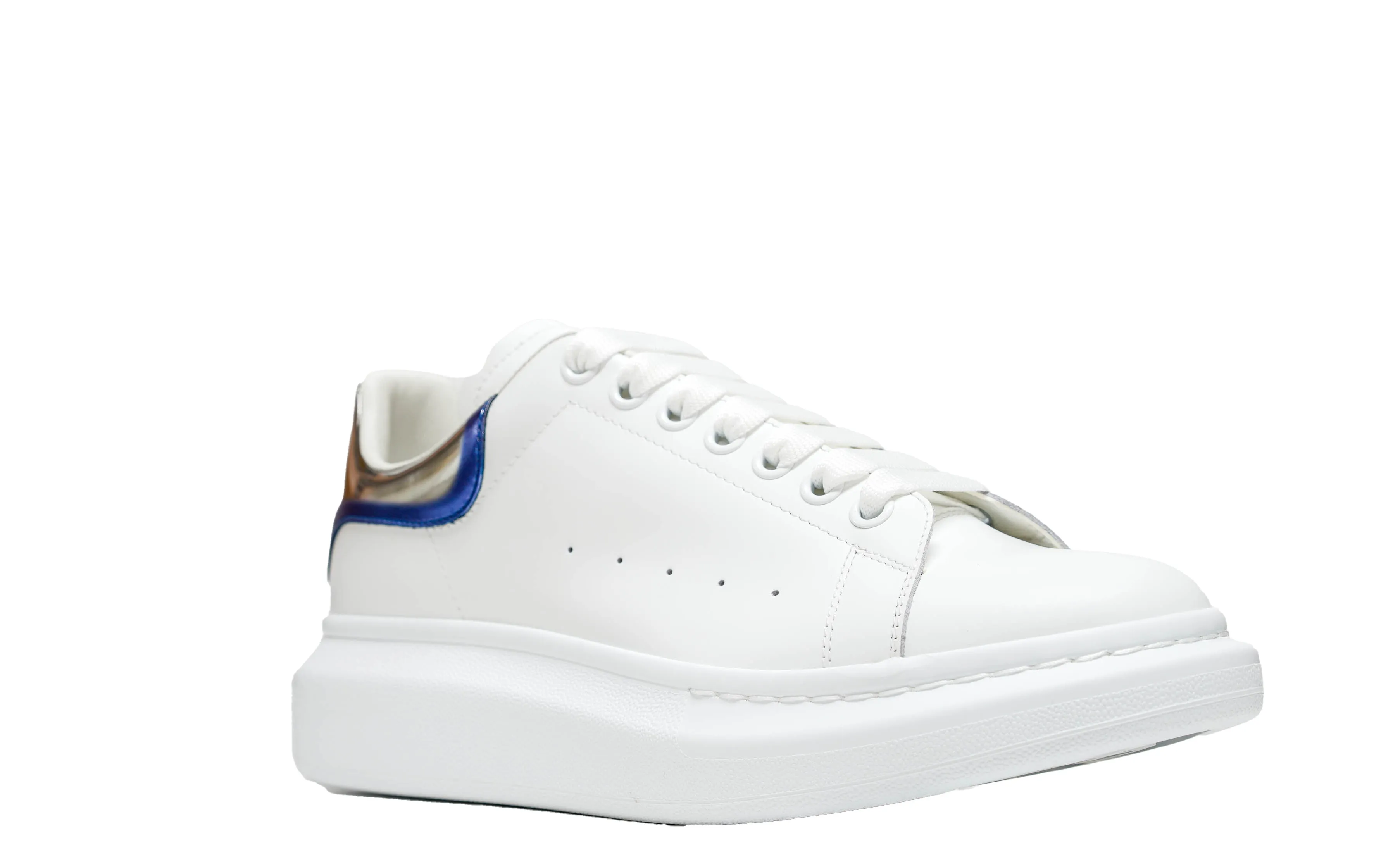 Alexander McQueen Men's White & Blue Sneaker 750335
