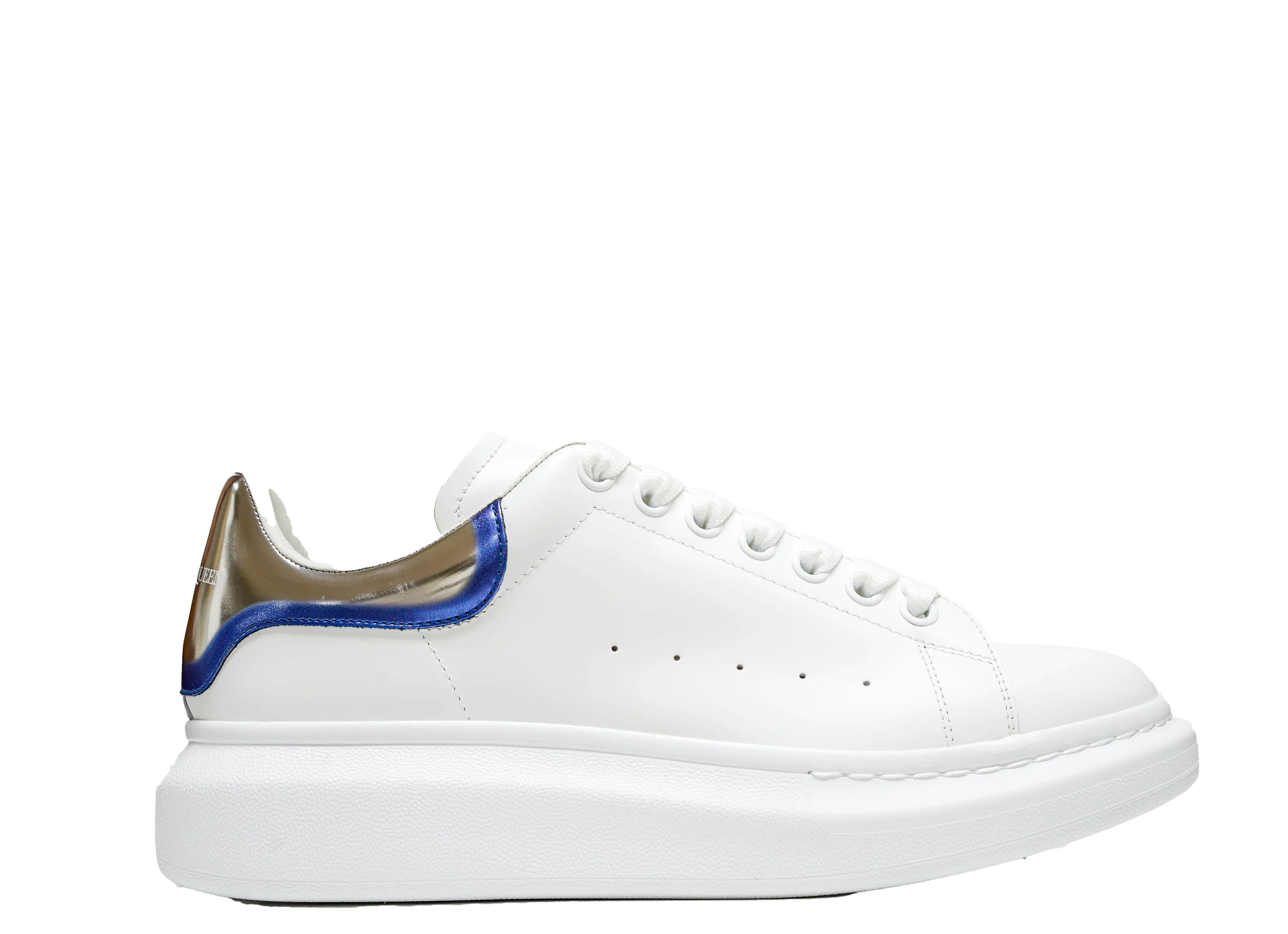 Alexander McQueen Men's White & Blue Sneaker 750335