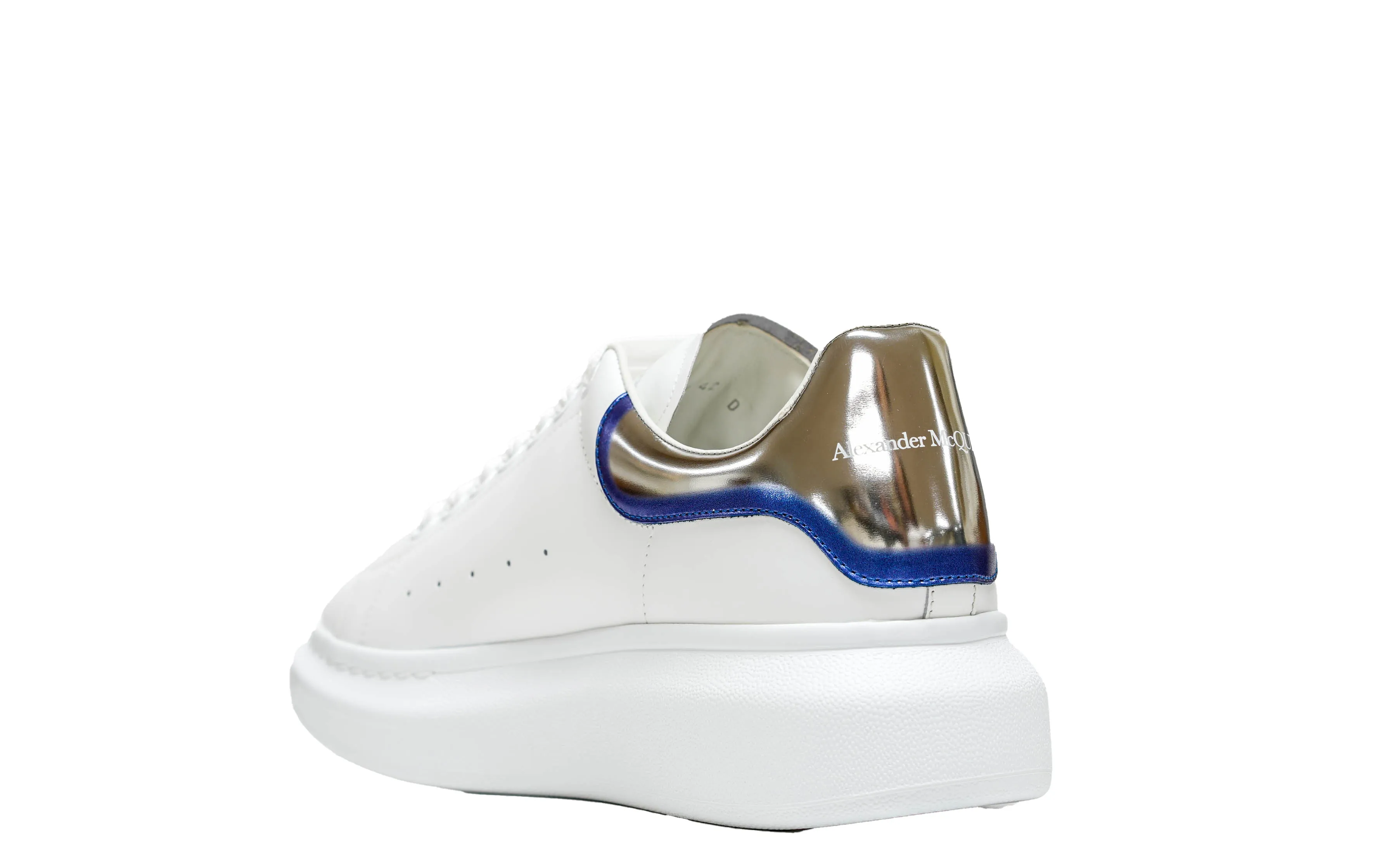 Alexander McQueen Men's White & Blue Sneaker 750335