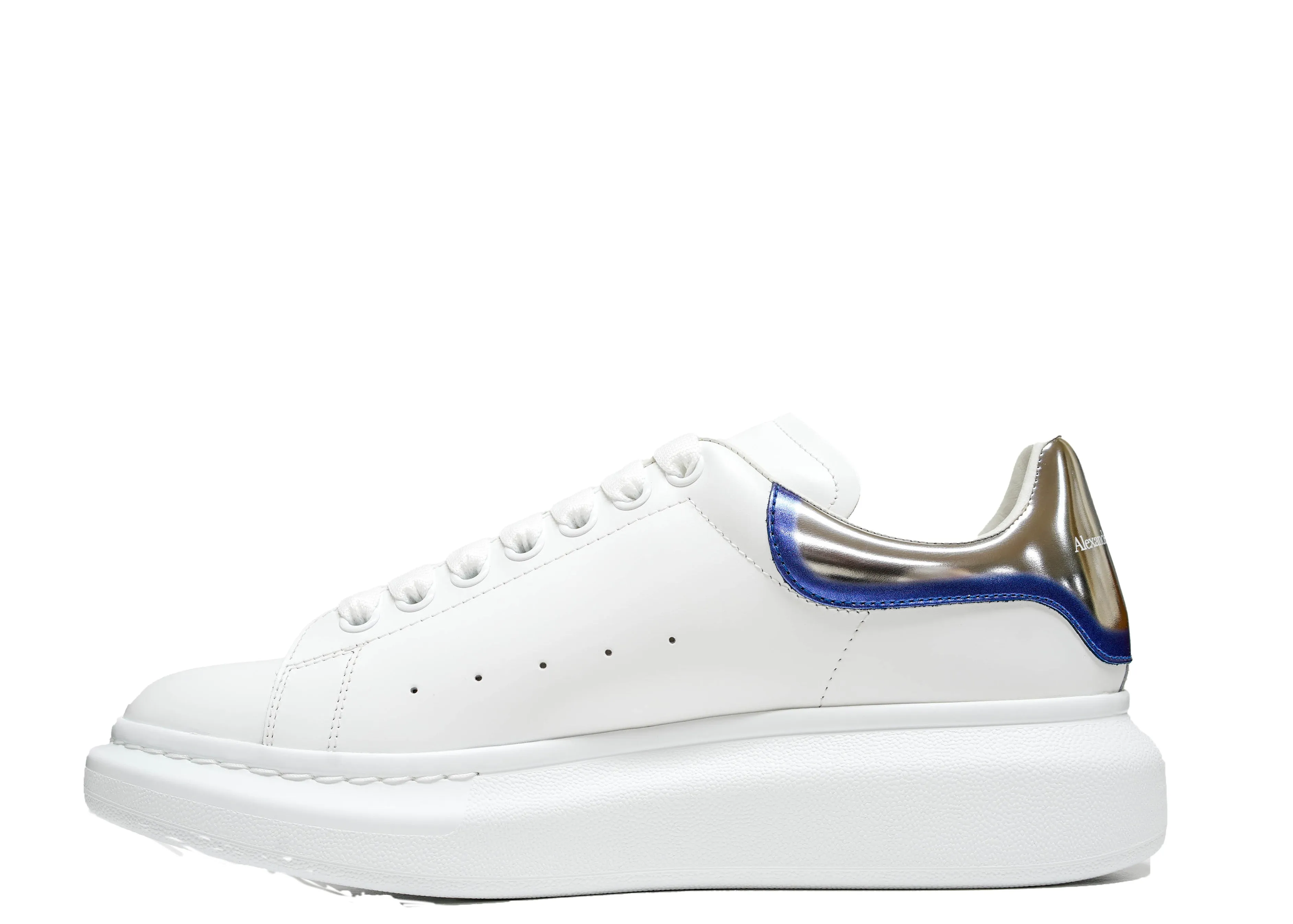 Alexander McQueen Men's White & Blue Sneaker 750335