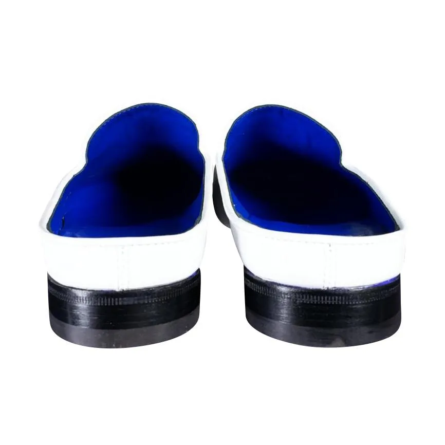 Bianco With Rose Gold Hardware Leather Slippers
