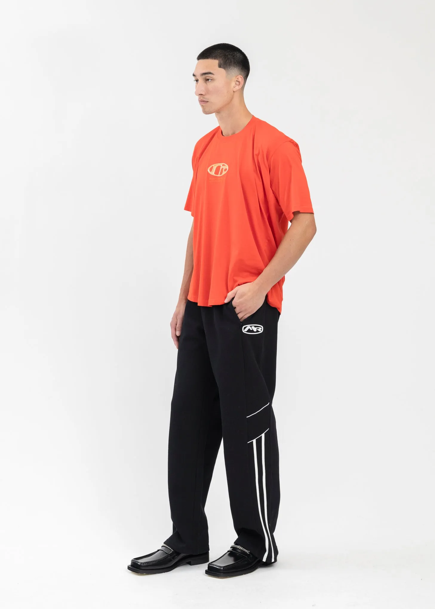 BLACK PANELLED WIDE LEG TRACK PANT