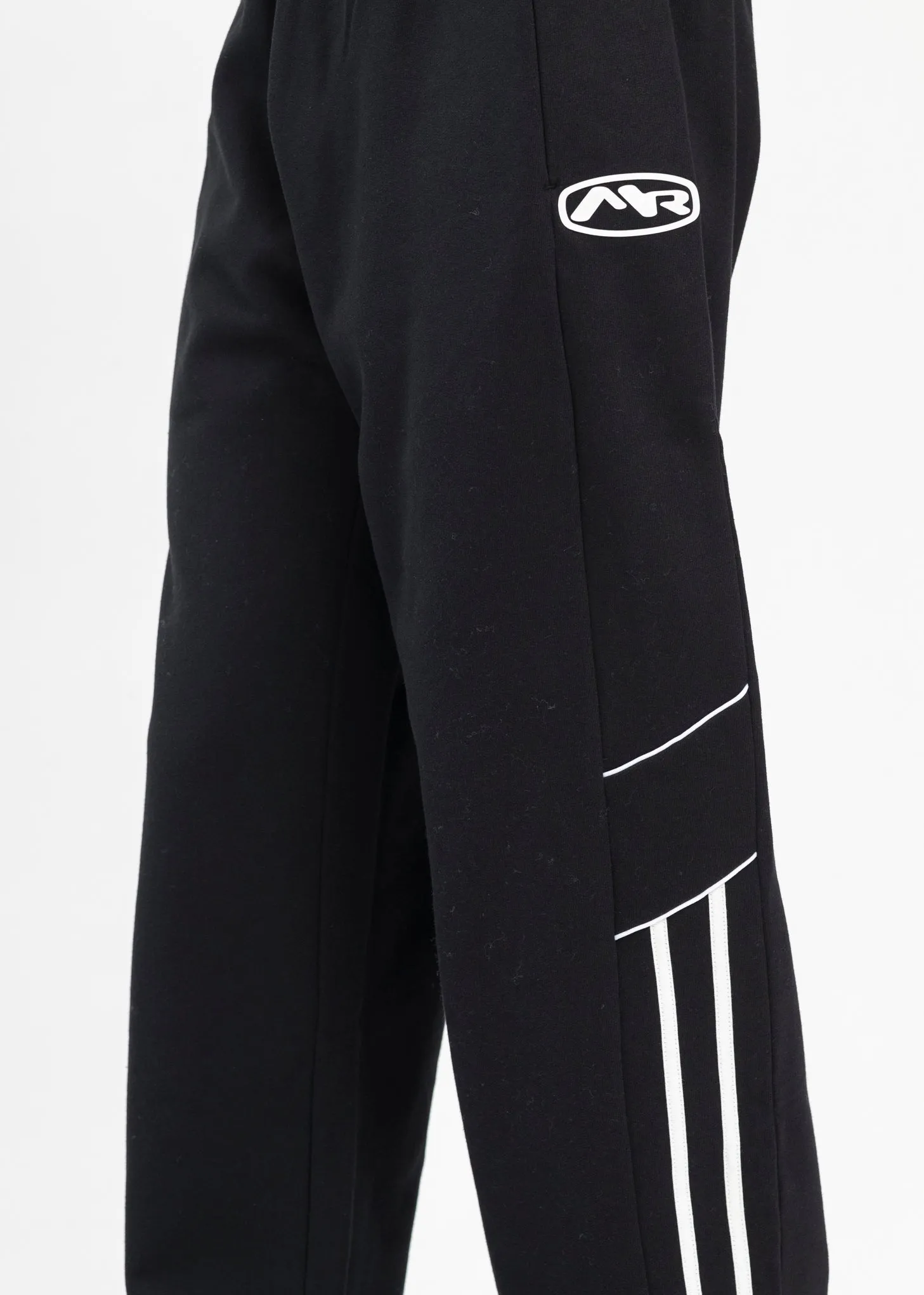 BLACK PANELLED WIDE LEG TRACK PANT