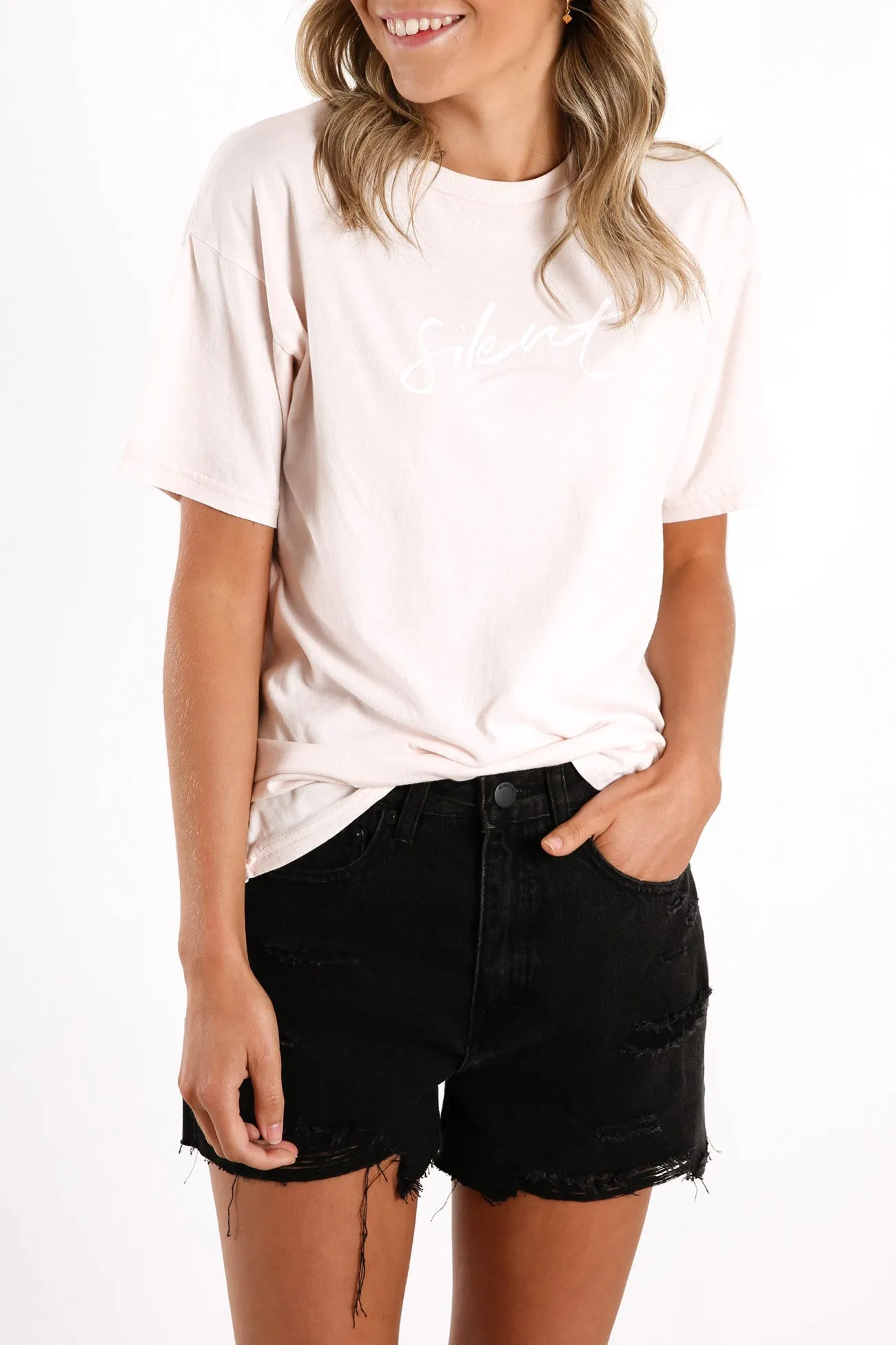 Caged Tie Tee Pink