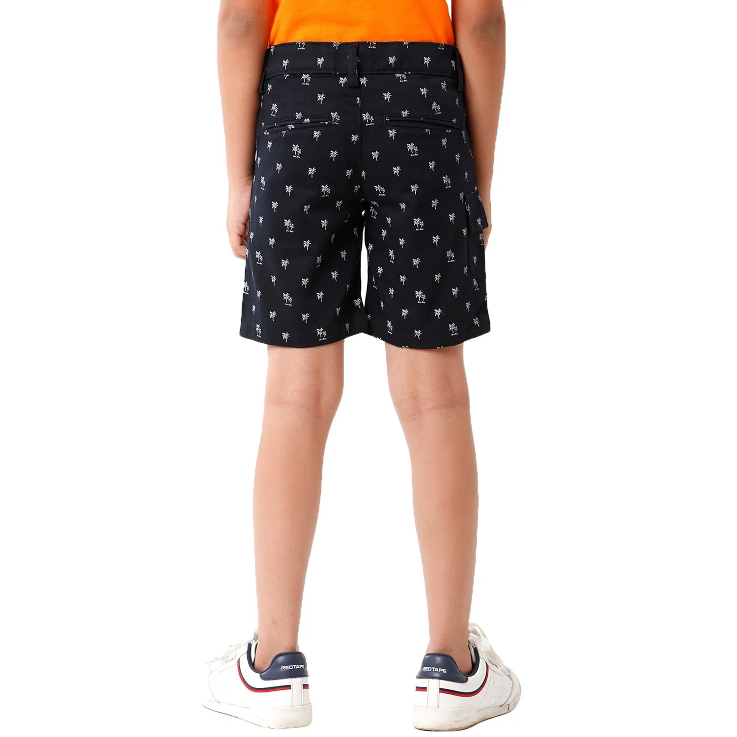 CP BRO BOYS Printed Slim Fit Navy Color Cotton Shorts - BBSHRT S2 1D