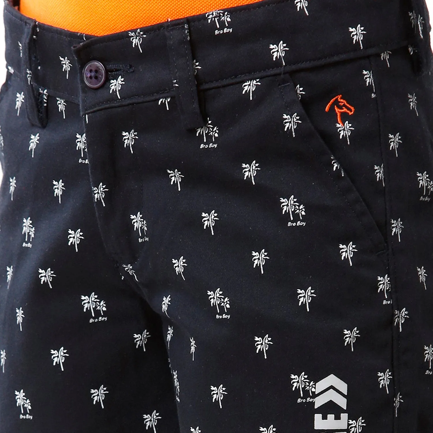 CP BRO BOYS Printed Slim Fit Navy Color Cotton Shorts - BBSHRT S2 1D
