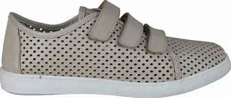 Dragonfly Women's Velcro Perf Sneakers-Silver/ Grey