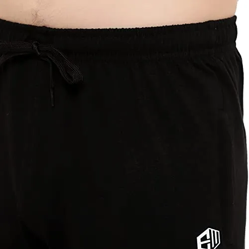 ENDEAVOUR WEAR Men's Regular Fit Track Pant (EWTS_CTNBLACKTRACK_M_Black_M)