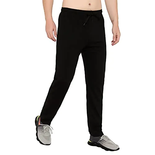 ENDEAVOUR WEAR Men's Regular Fit Track Pant (EWTS_CTNBLACKTRACK_M_Black_M)