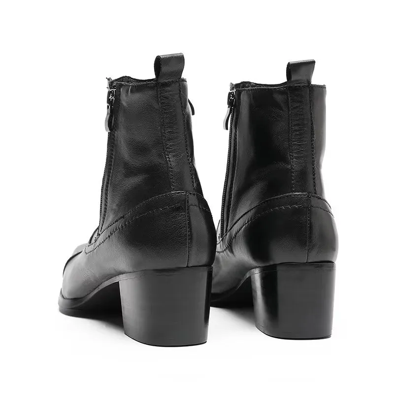 Exotic Leather Statement Dress Boots