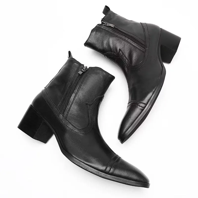 Exotic Leather Statement Dress Boots