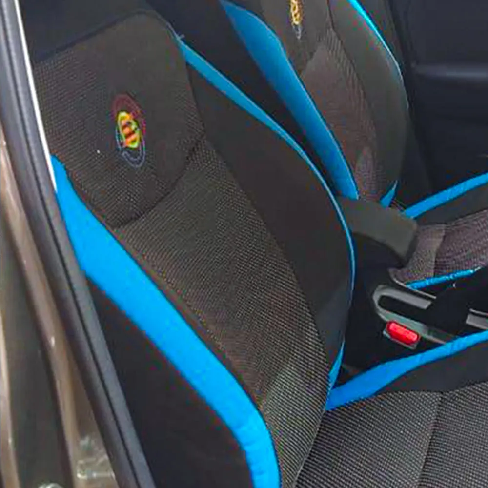 F1 Fabric Car Seat Cover Black and Blue