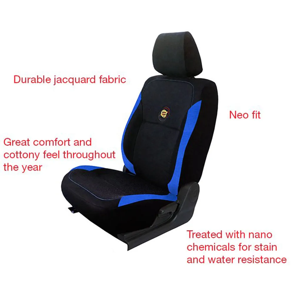 F1 Fabric Car Seat Cover Black and Blue