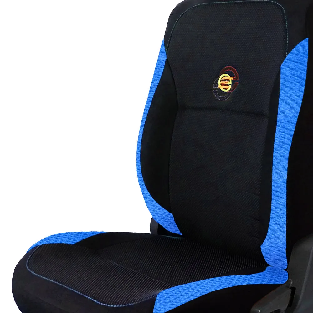 F1 Fabric Car Seat Cover Black and Blue
