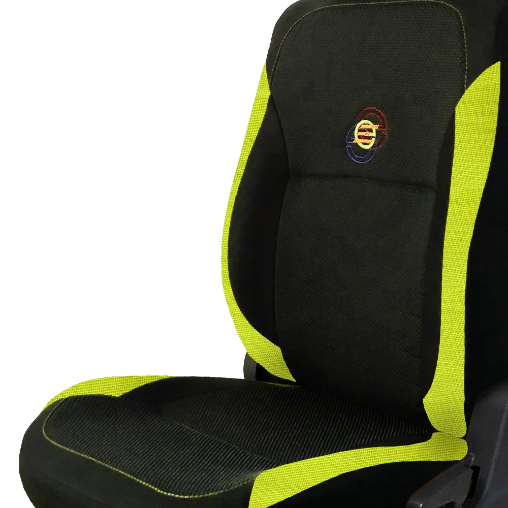 F1 Fabric Car Seat Cover Black and Green