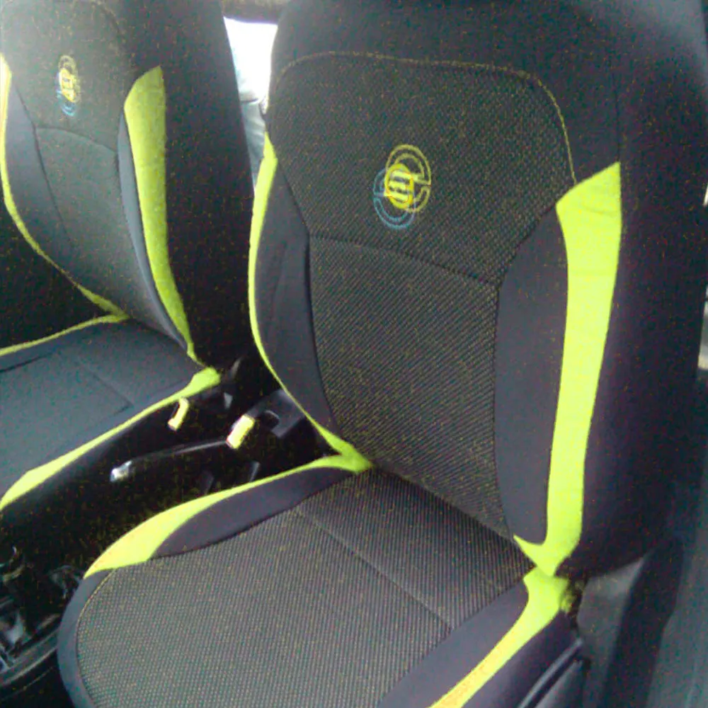 F1 Fabric Car Seat Cover Black and Green