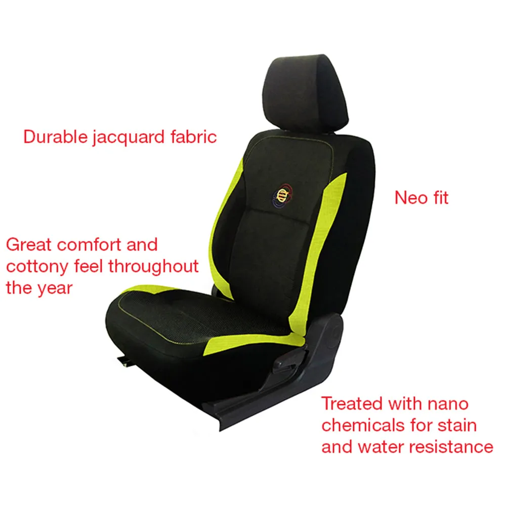 F1 Fabric Car Seat Cover Black and Green