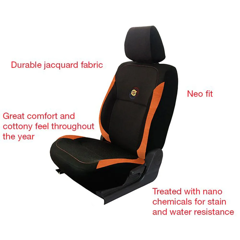 F1 Fabric Car Seat Cover Black and Orange
