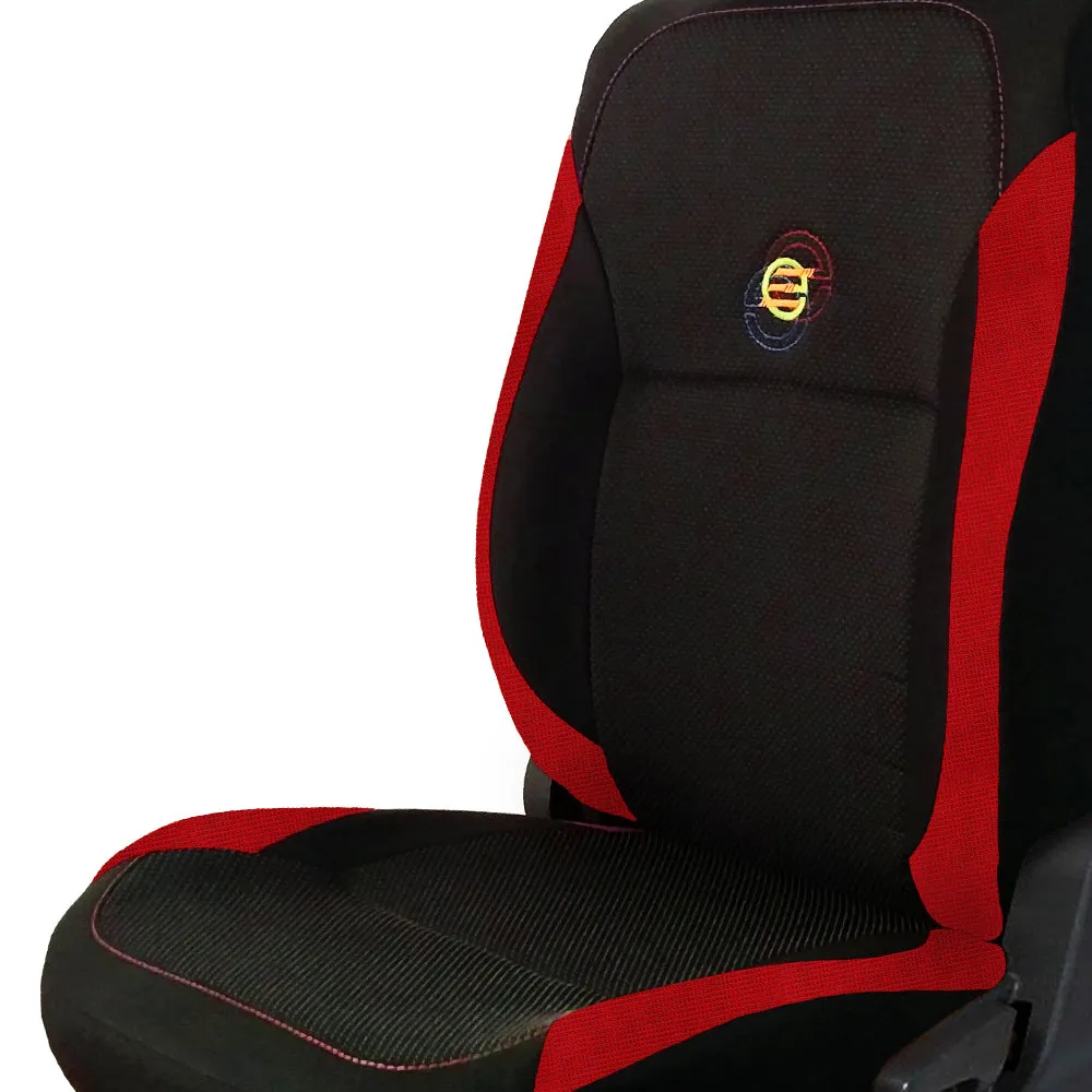 F1 Fabric Car Seat Cover Black and Red