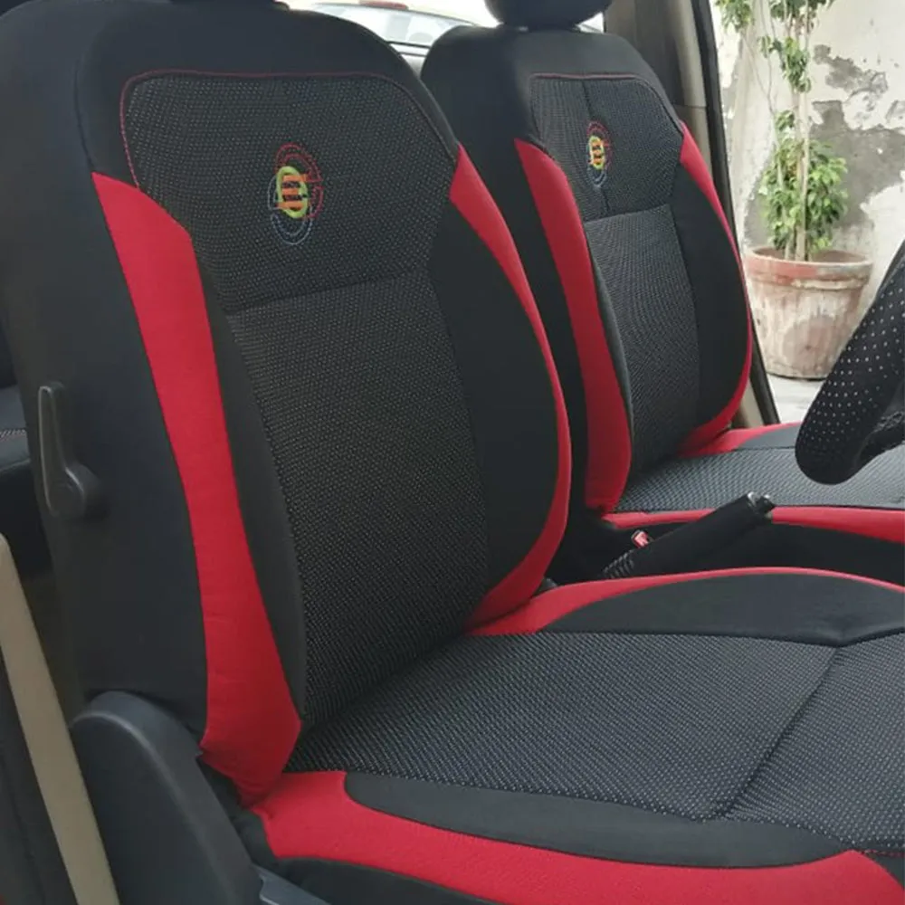 F1 Fabric Car Seat Cover Black and Red