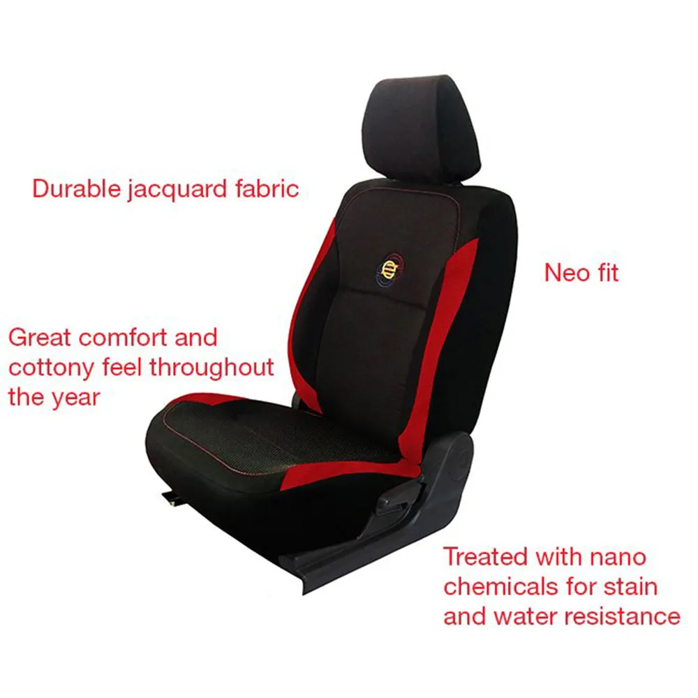 F1 Fabric Car Seat Cover Black and Red