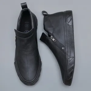 Fashion Vulcanized Casual Leather Loafer Breathable Shoes