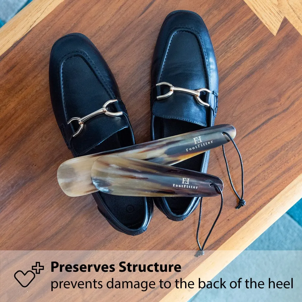 FootFitter Genuine Bull Horn Shoe Horn, 6.4"