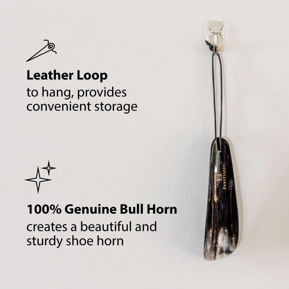 FootFitter Genuine Bull Horn Shoe Horn, 6.4"