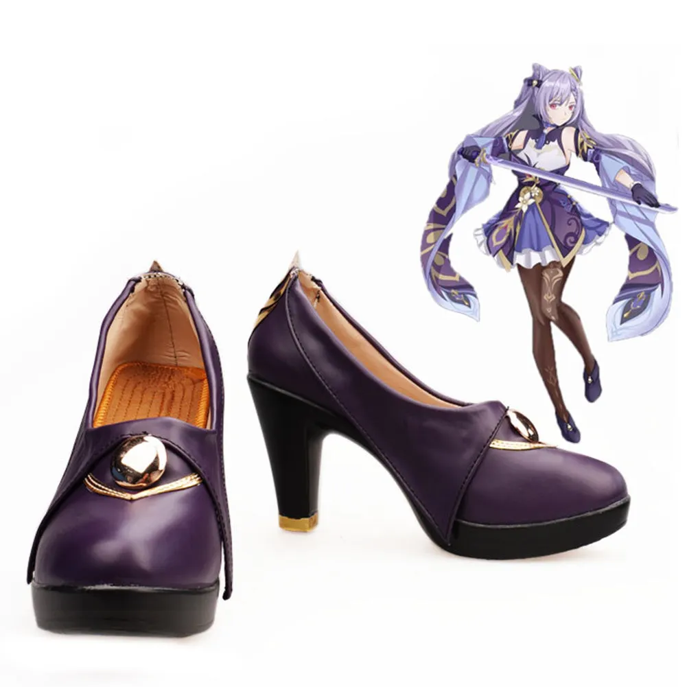 Game Genshin Impact Keqing Halloween Costumes Accessory Cosplay Shoes Boots