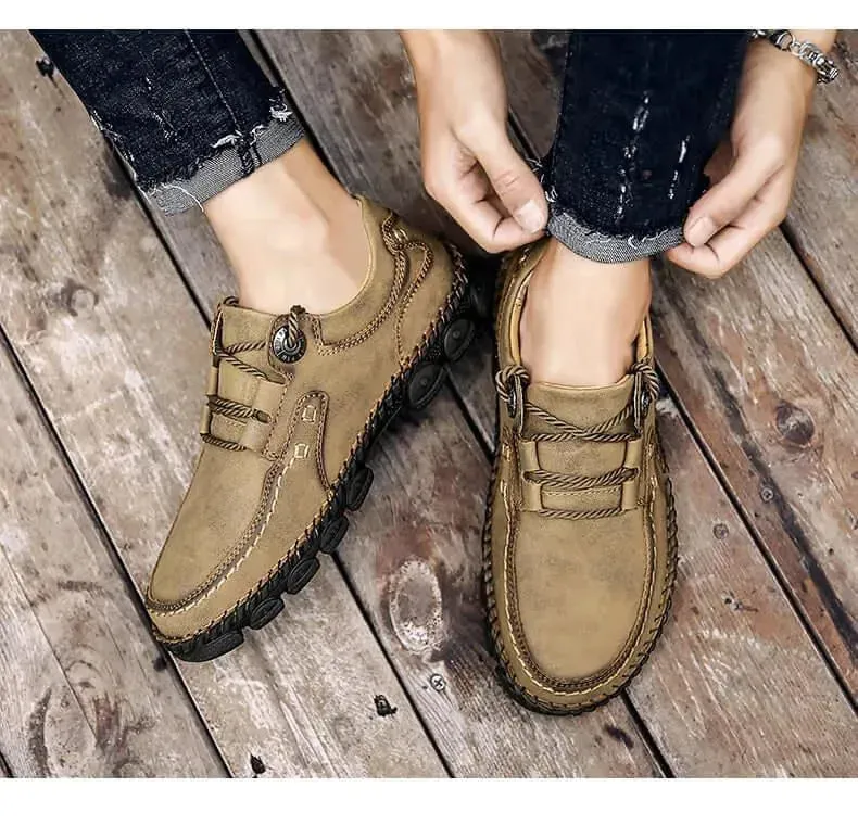 Hawk Rugged Lace-Up Leather Shoes