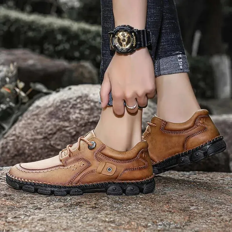 Hawk Rugged Lace-Up Leather Shoes