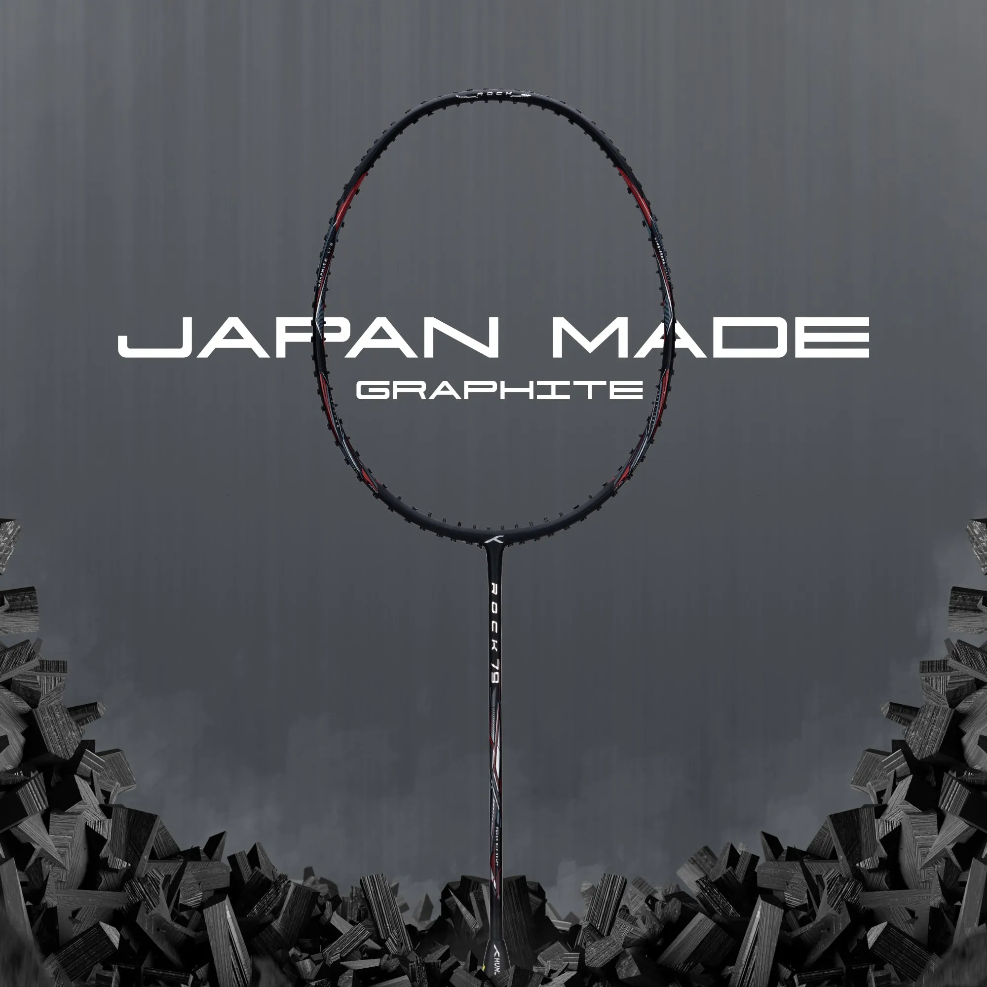 Hundred ROCK 79 Strung Badminton Racquet (Black)