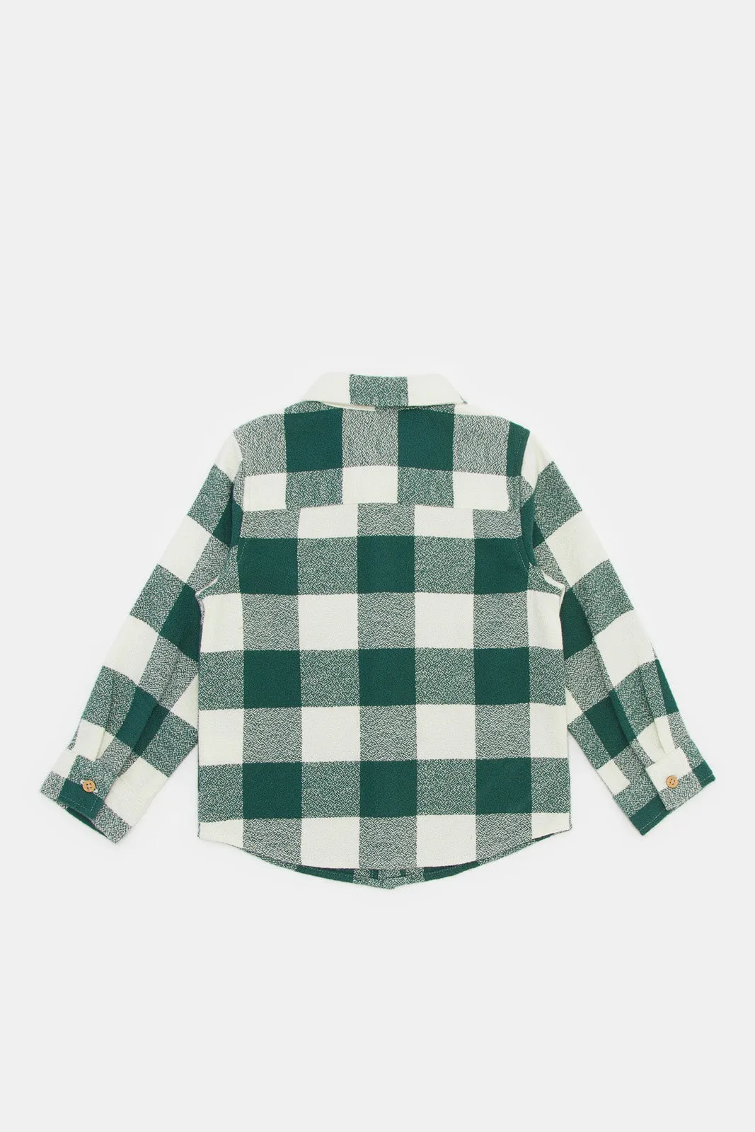 Infant Boys Green Flannel Shirt