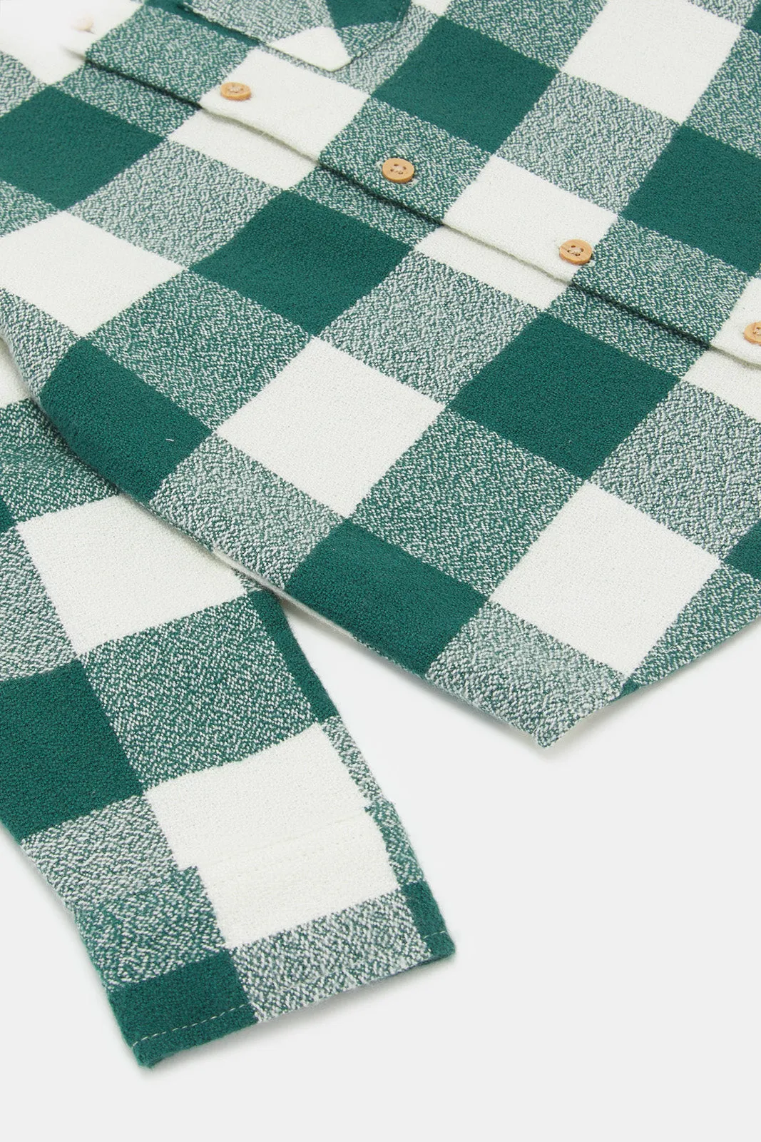 Infant Boys Green Flannel Shirt