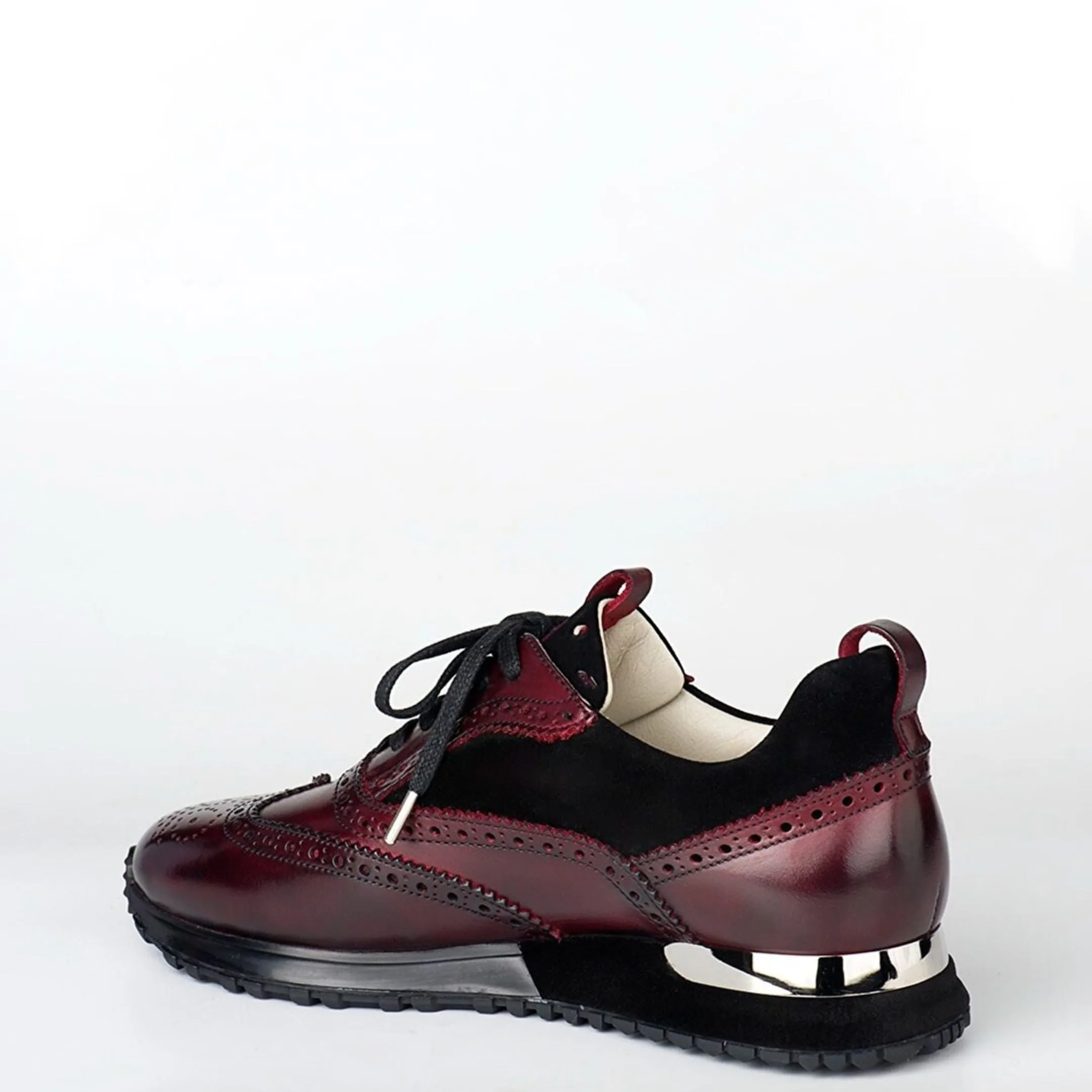 Madasat Burgundy Leather Sneakers - 216 |
