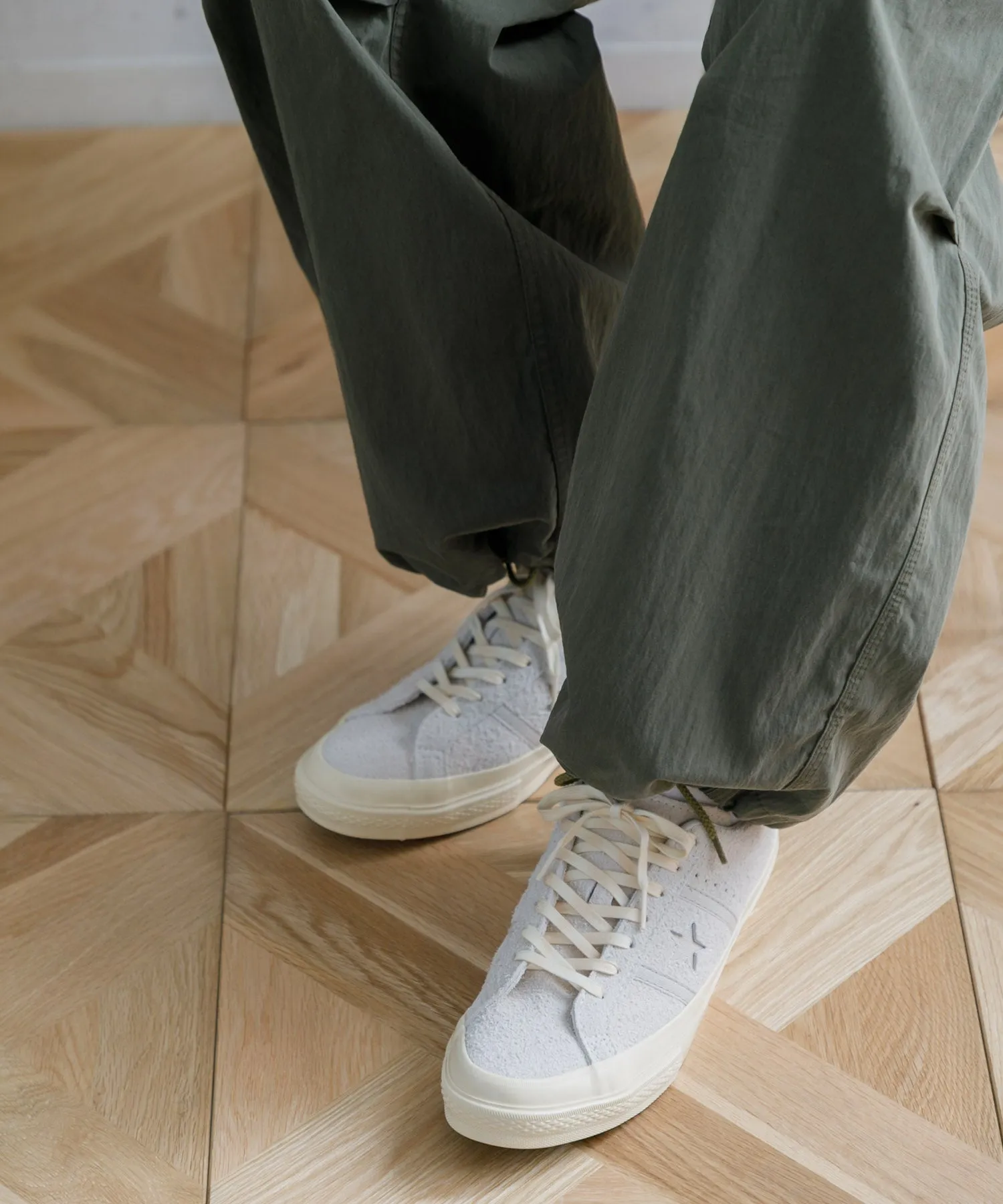 【MEN】CONVERSE STAR&BARS US SUEDE ホワイト