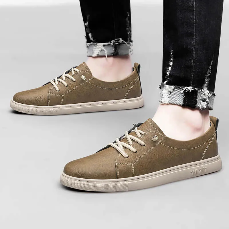 Men's Leather Low-Top Sneakers