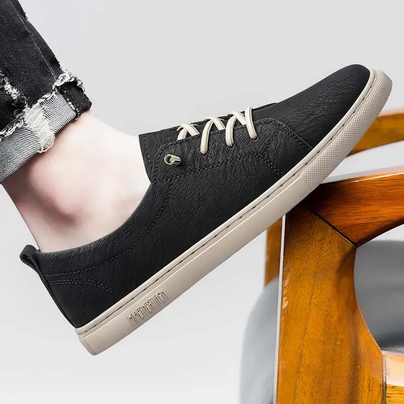 Men's Leather Low-Top Sneakers