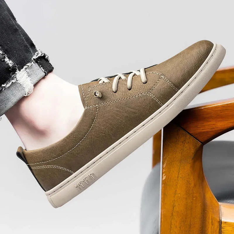 Men's Leather Low-Top Sneakers