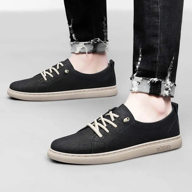 Men's Leather Low-Top Sneakers
